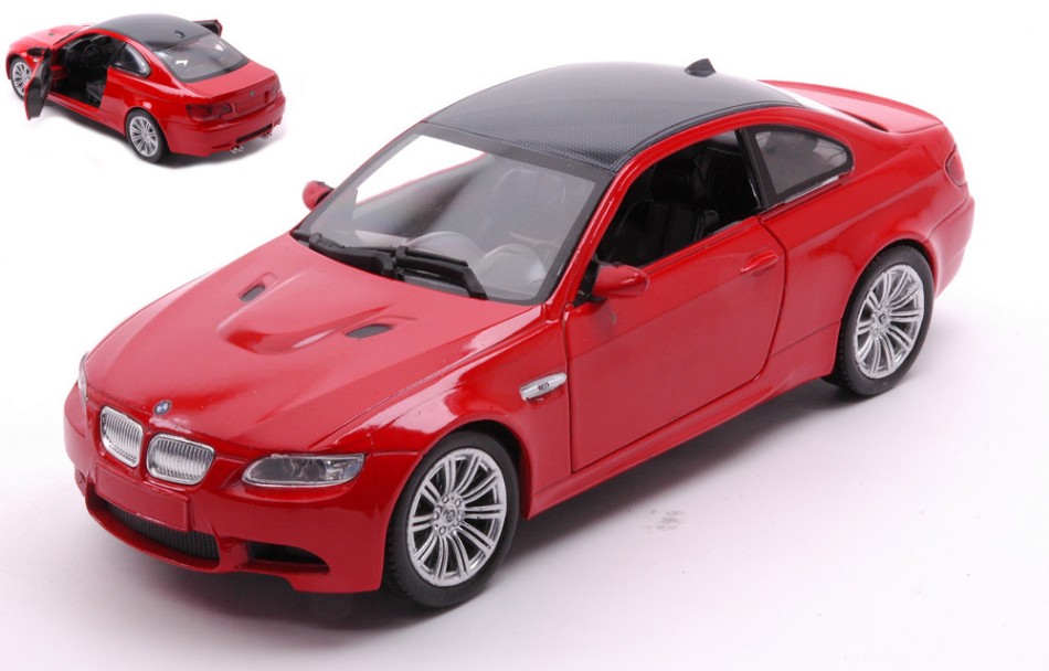 Modellino auto scala 1:24 New Ray BMW M 3 COUPE 2008 RED 1:24 diecast  modellismo statico